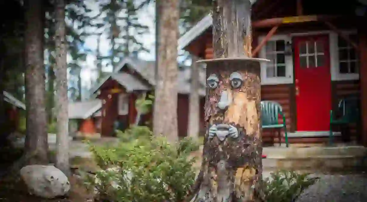 Enjoy mountain views at Paradise Lodge and Bungalows, one of many great cabin stays in Banff