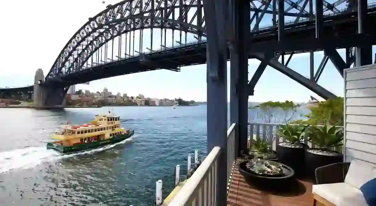 The Park Hyatt Hotel is tucked right underneath the Sydney Harbour Bridge