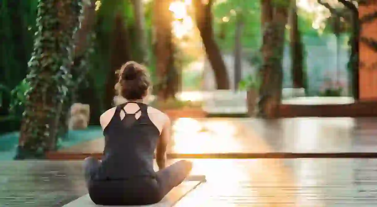 Young woman practicing yoga