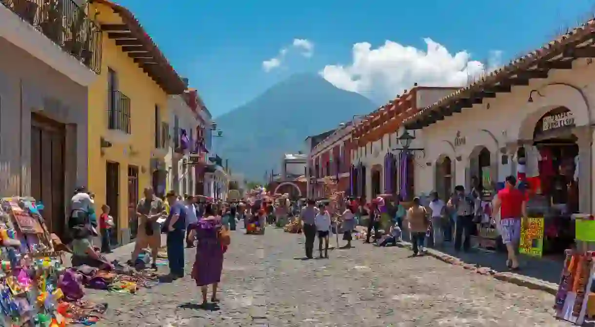 Take in views of the Agua volcano with a stay in the historic city of Antigua, Guatemala