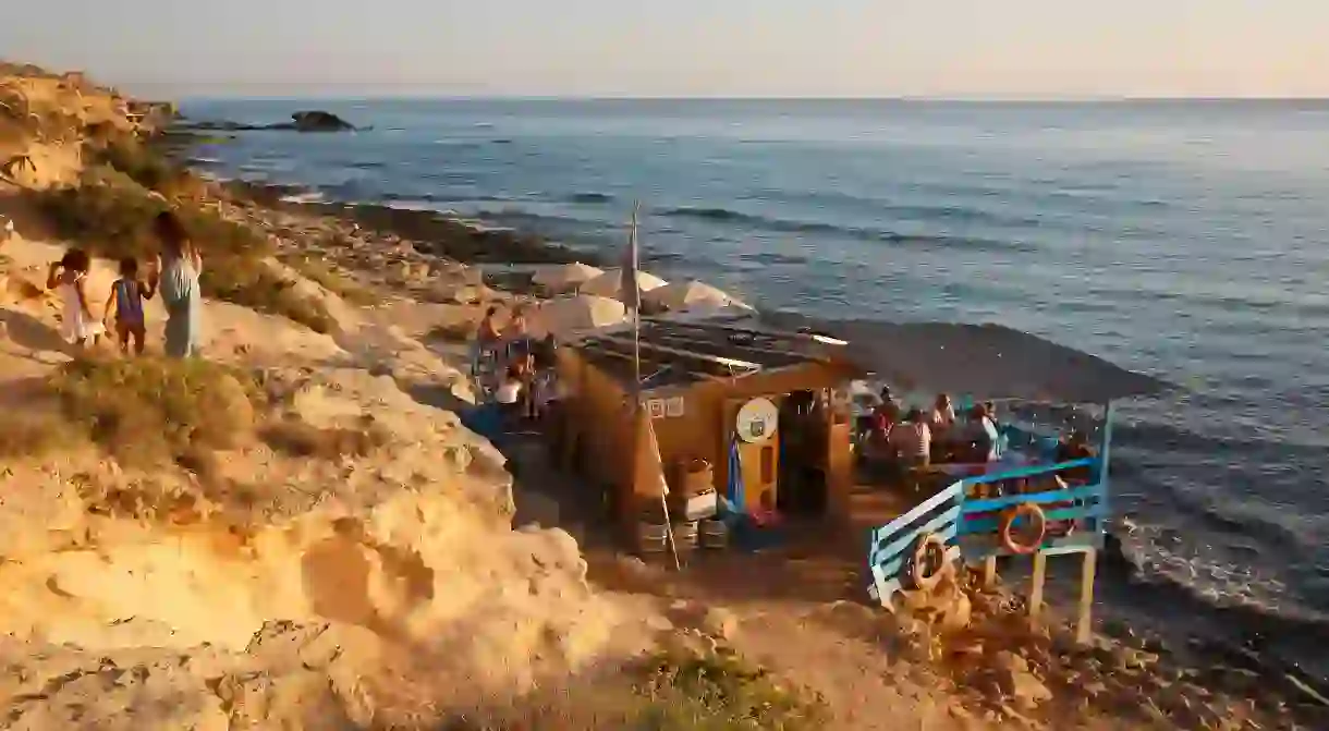 Chiringuito Bartolo is one of Formenteras cool cliffside hangouts