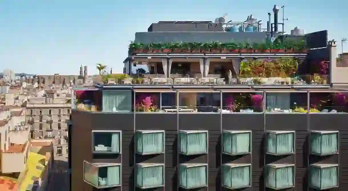 Guests at the Barcelona EDITION can enjoy city views from the rooftop terrace