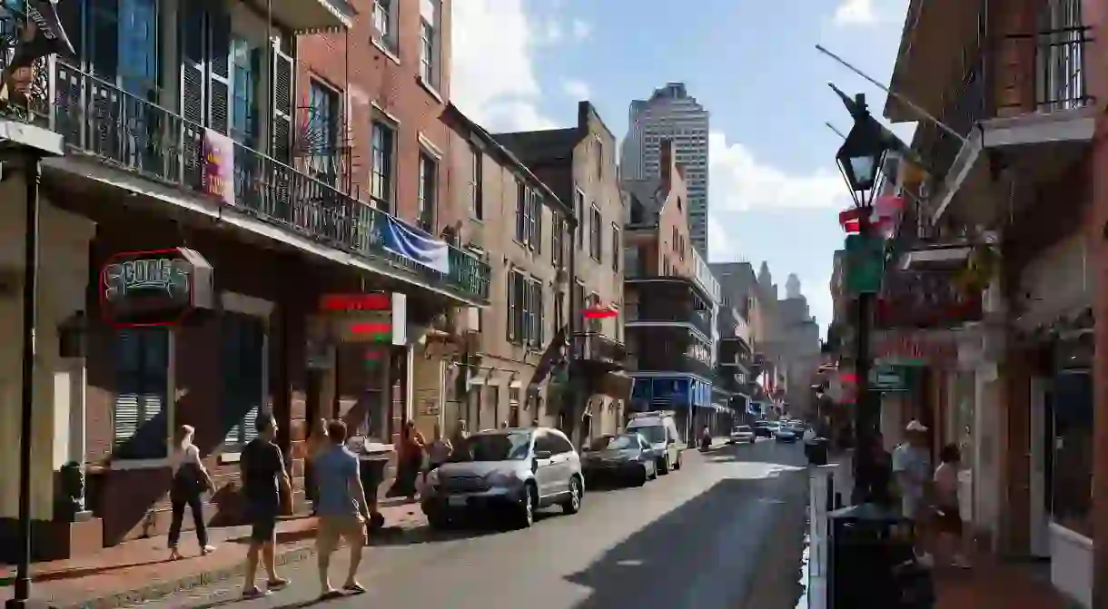 The iconic Bourbon Street in the French Quarter, an unmissable stop on any trip to New Orleans