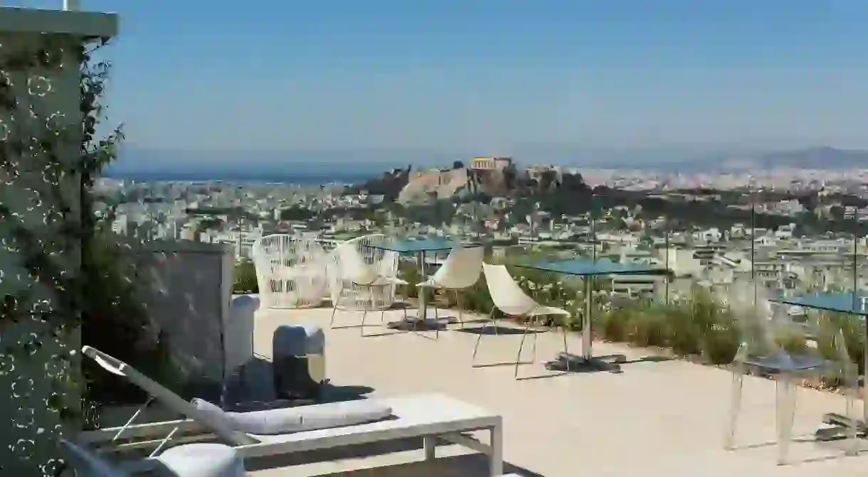 Head to the terrace after your spa treatment at St George Lycabettus Hotel for incredible views over Athens