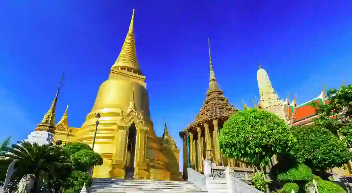 The temple of Emerald Buddha in Wat Phra Kaew is considered the most sacred Buddhist temple in Thailand