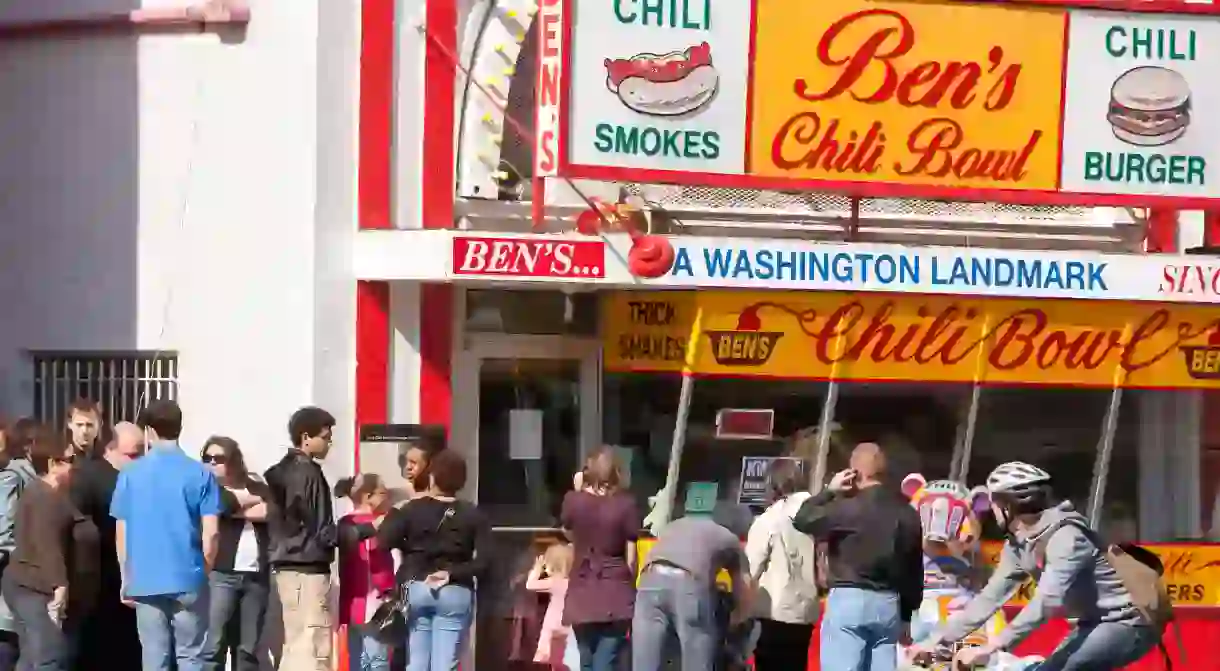 Bens Chili Bowl diner in Washington DC, home of the half-smoke