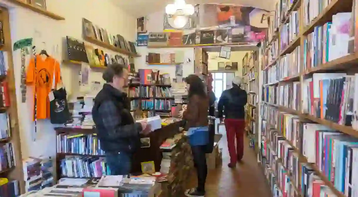 Shakespeare and Sons independent bookstore in the Mala Strana district of Prague