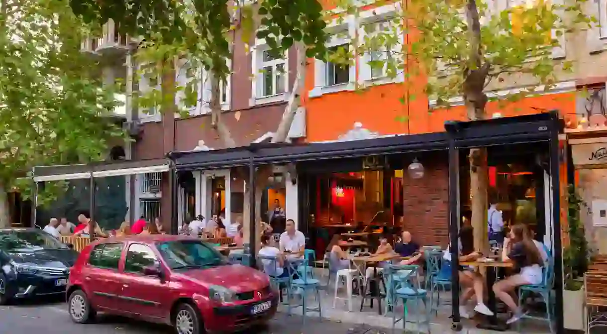 Bokeska street in the city centre of Podgorica, Montenegro