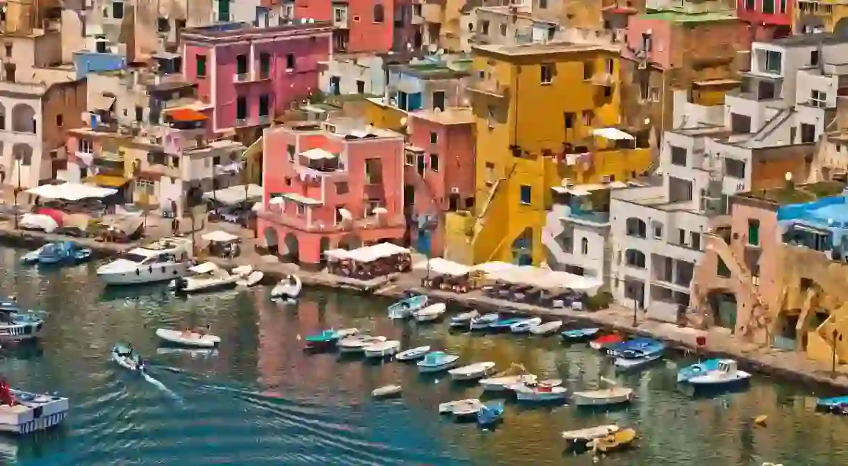 The tiny but colourful island of Procida, in the Bay of Naples