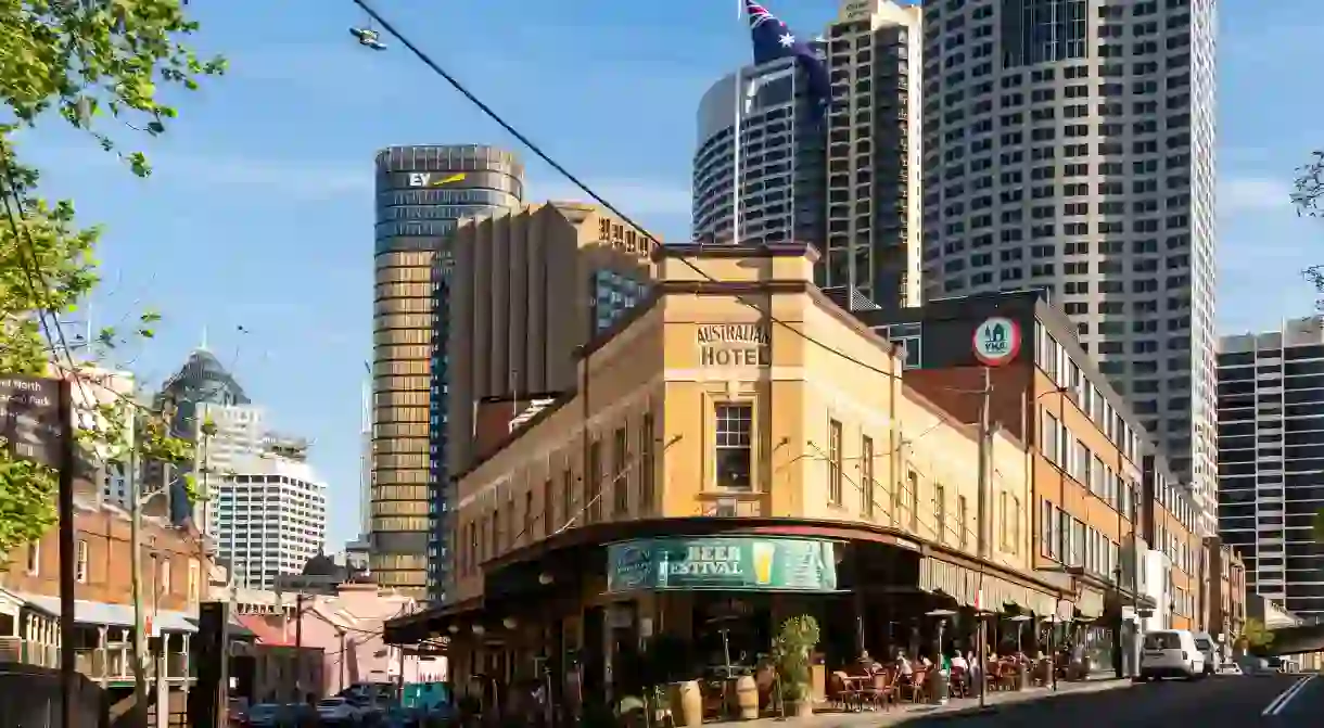 Enjoy a Coat of Arms pizza topped with kangaroo and emu meat at the Australian Heritage Hotel