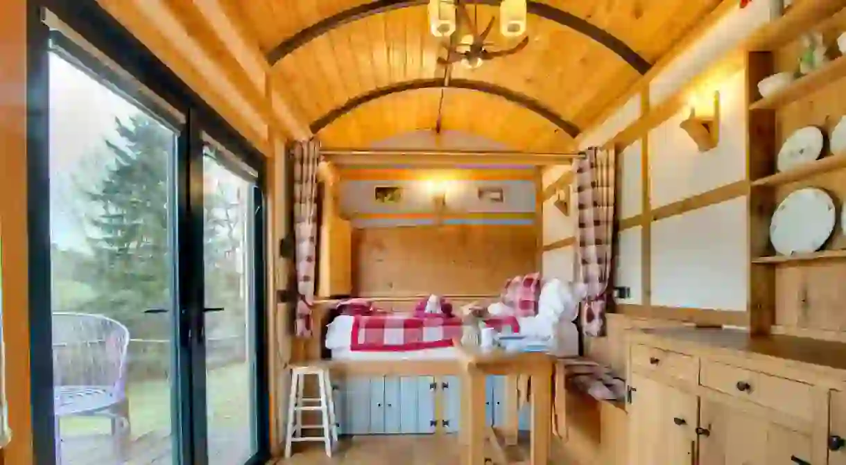 Stay in a cosy shepherds hut at the Flying Scotsman in Crai Valley, Wales