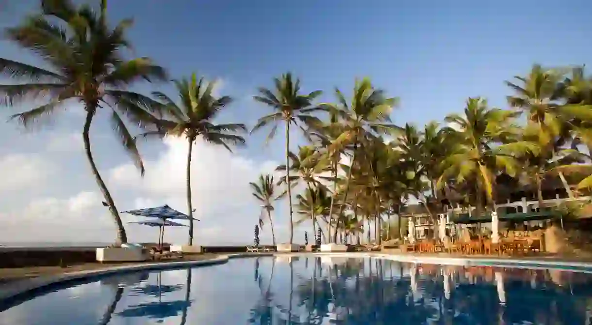 The pristine, luxurious pool area at Hemingways in the heart of Kenyas Watamu Marine National Park