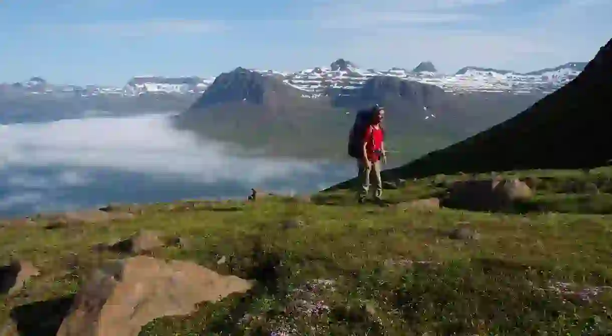 Iceland has some beautiful places to explore on foot, including the area above Seyðisfjörður