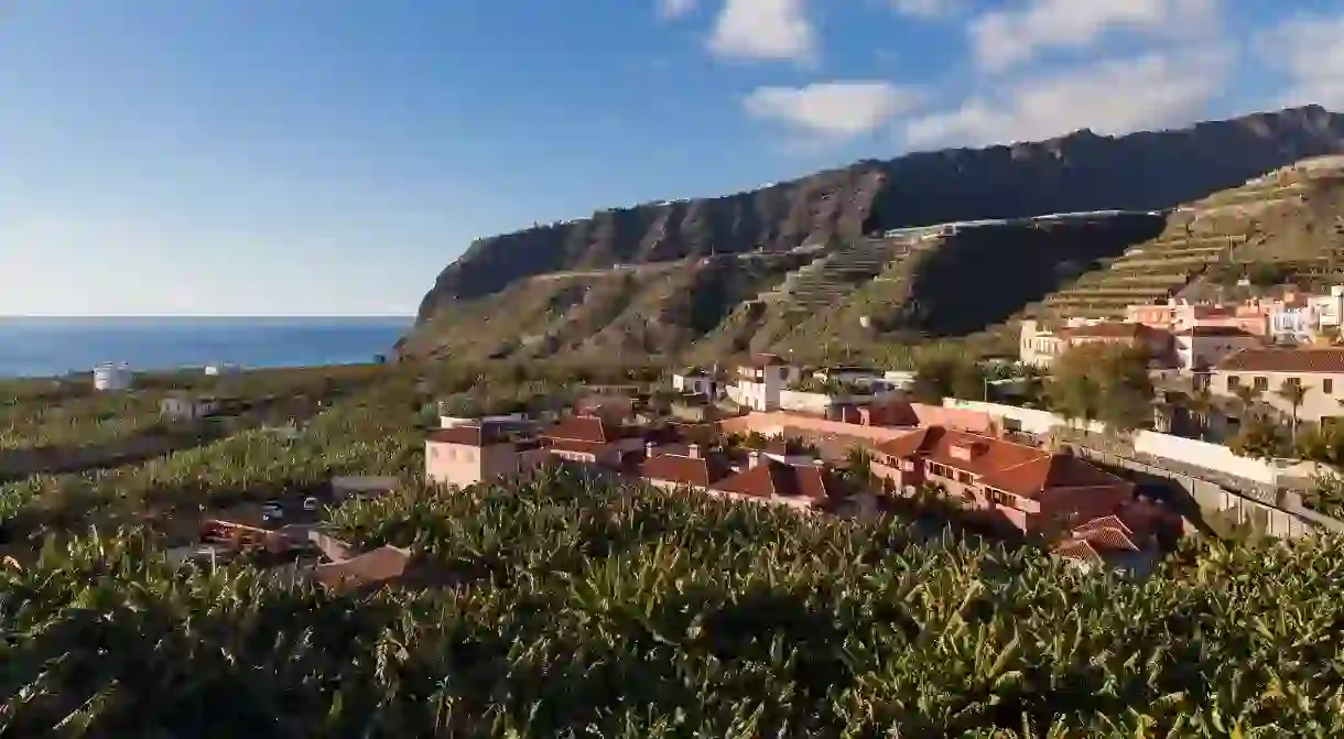 Youll find sea and mountain views at the Hotel Hacienda de Abajo in Tazacorte