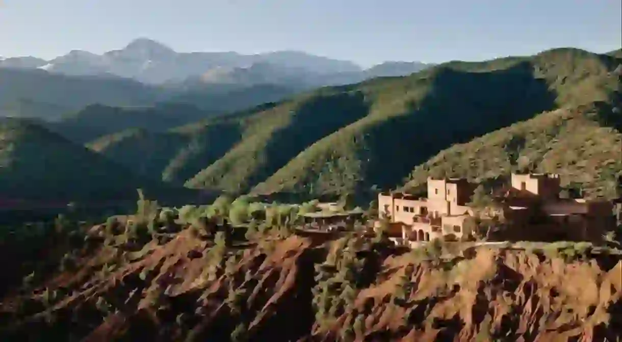 Kasbah Bab Ourika sits atop Ourika Valley, guaranteeing spectacular views