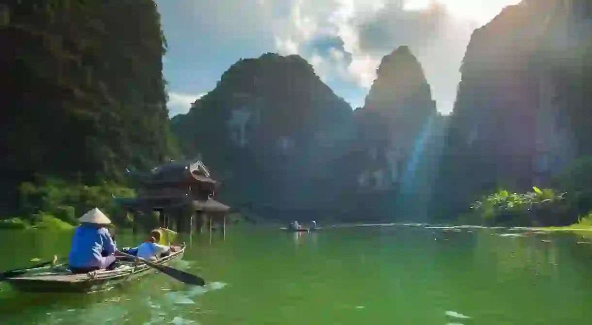 The Trang An landscape complex, in Ninh Binh off Hanoi, is well worth a visit