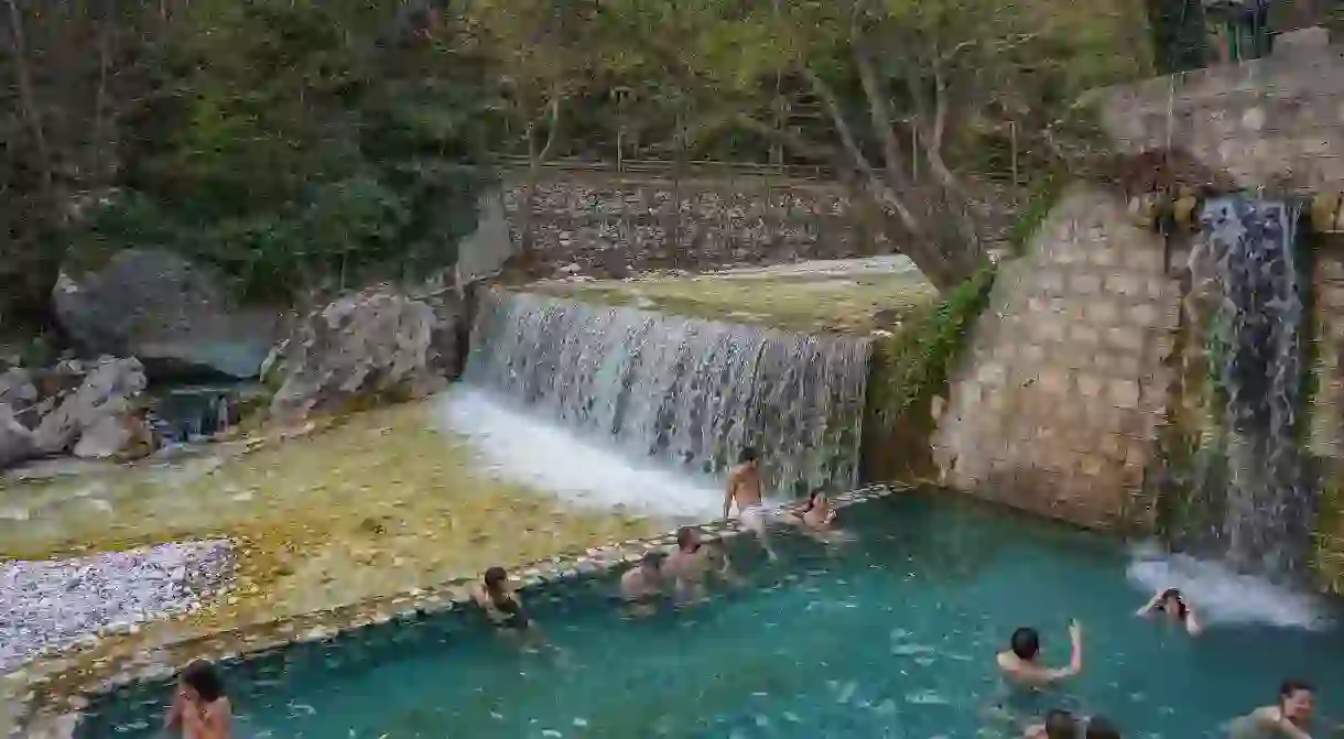 Pozar Thermal Baths in Pella, central Macedonia, are close to the birthplace of Alexander the Great