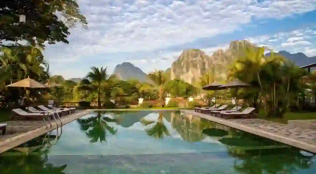 Riverside Boutique Resort offers sweeping views across the charming town of Vang Vieng