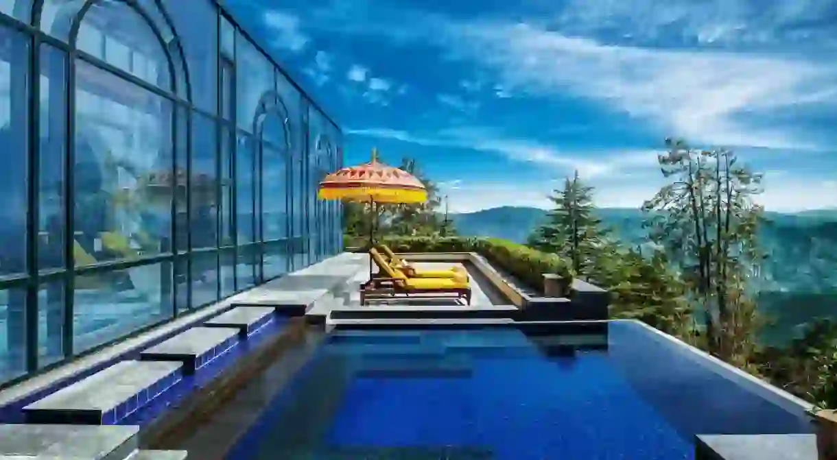 Stay at Wildflower Hall for a relaxing getaway complete with sweeping vistas of the Himalayas