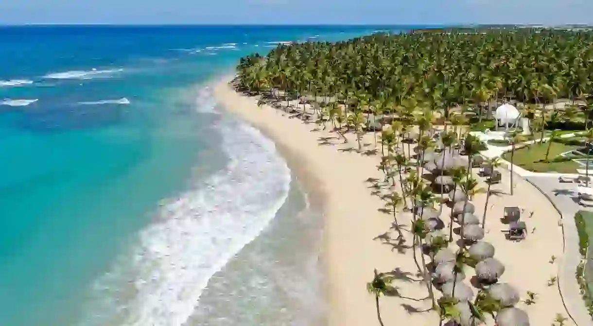 The tropical beach of Excellence Punta Cana, an adults-only resort on the Dominican Republics northeast coast