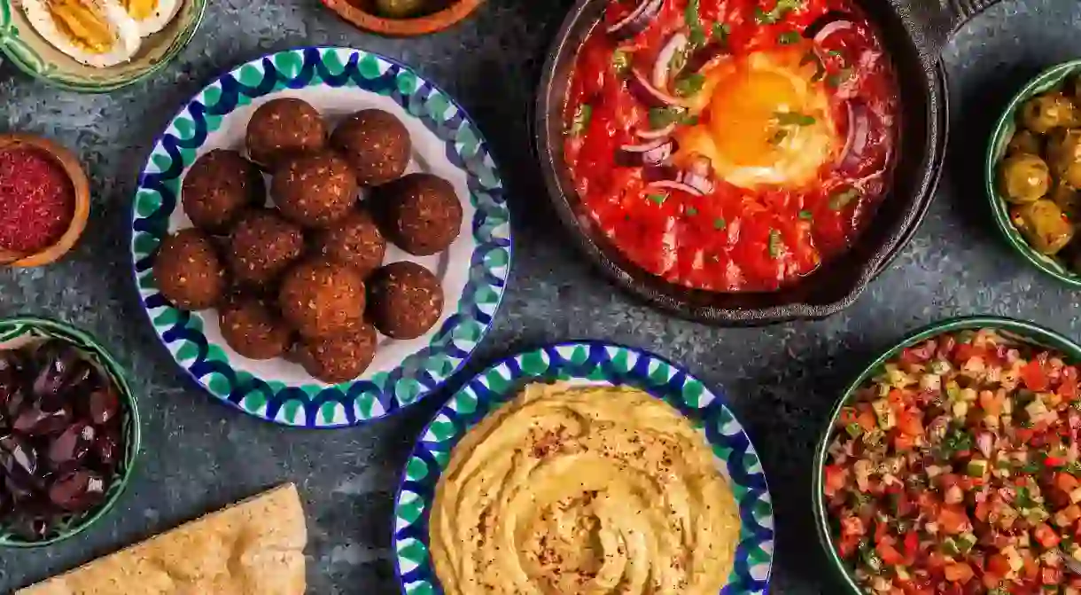 Israeli vegetarian dishes such as falafel, hummus and shakshuka are healthy and delicious