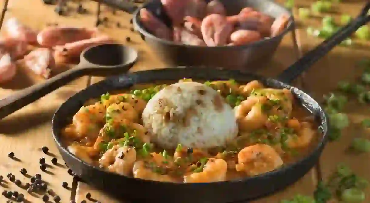 Shrimp Etouffee is a dish symbolic of New Orleans unique cultural blend