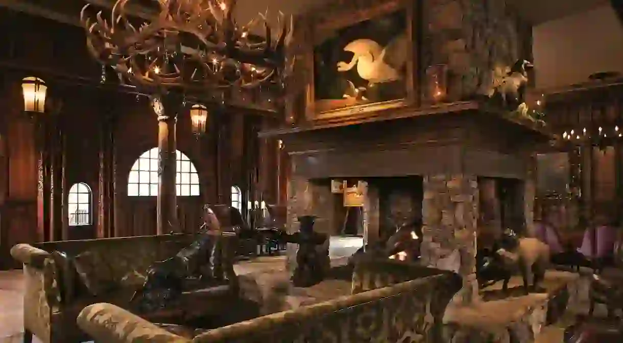 The Tudor-style Grand Bohemian Hotel resembles a luxurious European hunting lodge