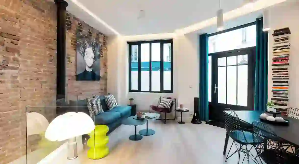 Enjoy bold colours and modern design at The Loft in the heart of the Marais