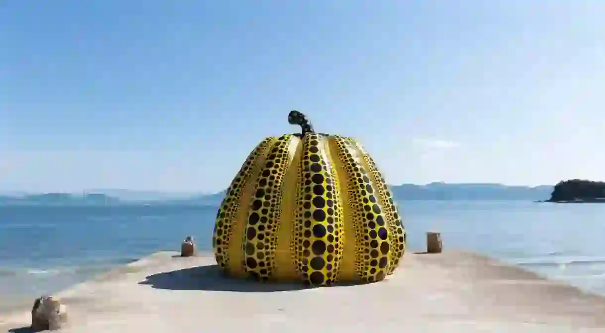 You can see Yayoi Kusamas giant pumpkin sculpture in Naoshima