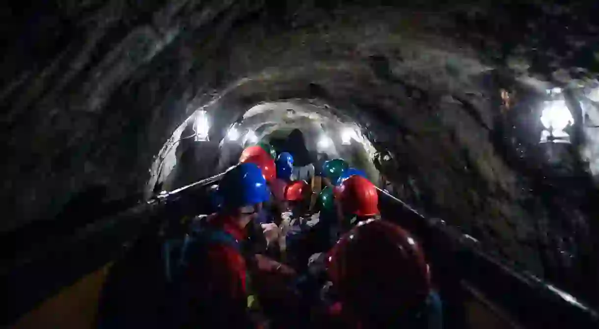 Tour King Arthurs Labyrinth, built in a former slate quarry, to discover one of Britains most beloved legends