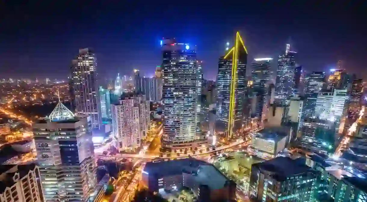 Check out the buzzing bars and clubs and bright city lights of Makati in Manila, the capital of the Philippines