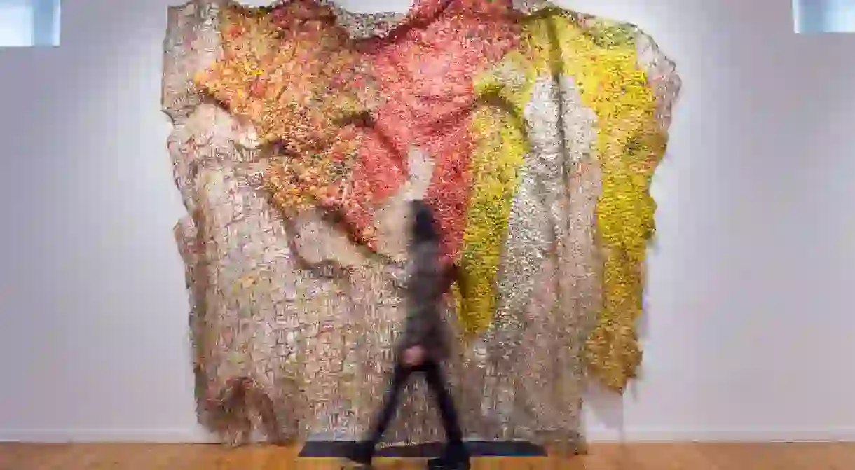 The Ghanaian artist El Anatsui is renowned for his distinctive, recycled metal sculptures