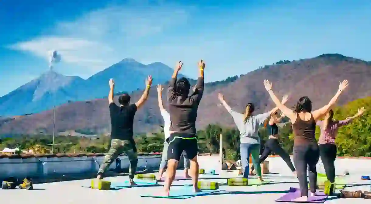 Enjoy a morning workout on the roof at Selina Antigua