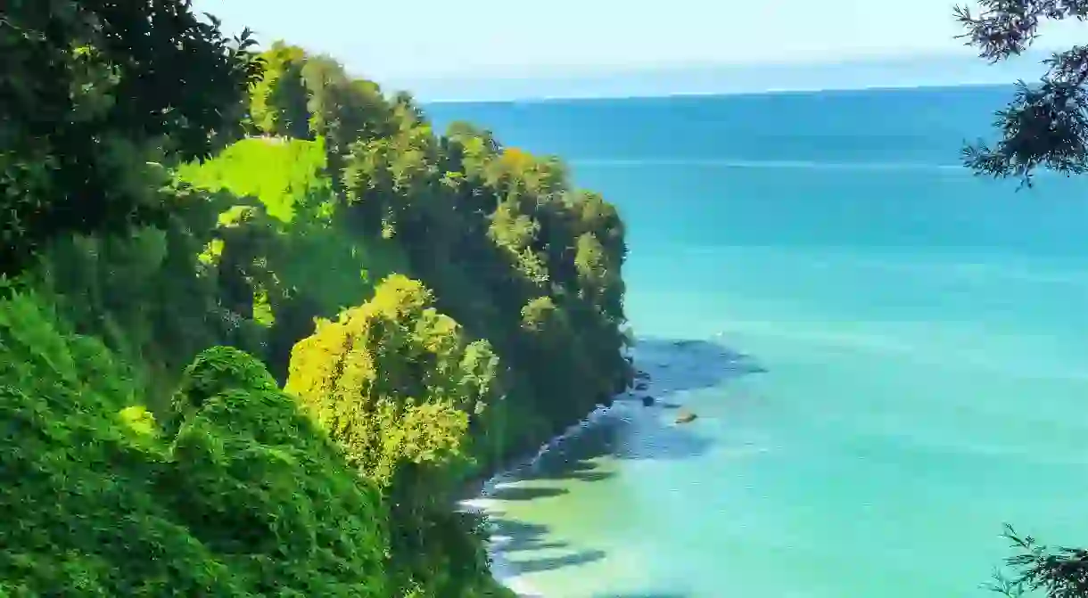 The views from the observation deck of the botanical gardens in Batumi are pretty special