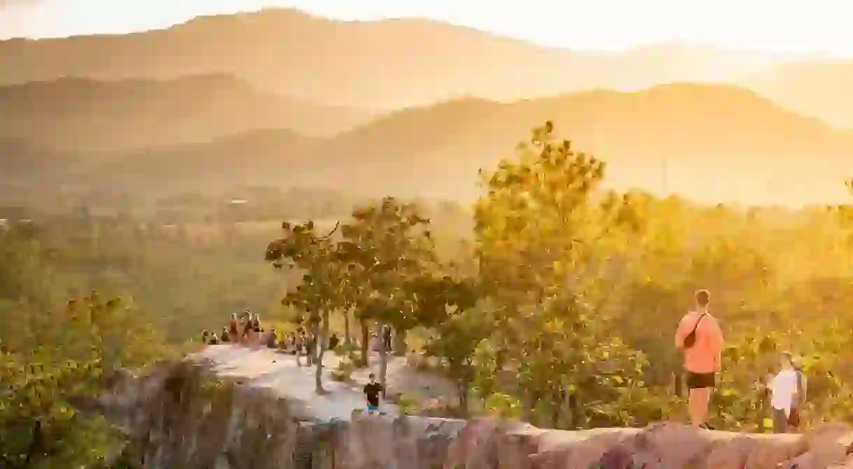 Enjoying the sunset views from Pai Canyon