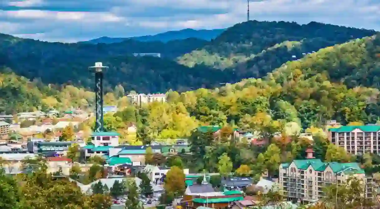 The resort town of Gatlinburg, Tennessee, occupies an enviable position in the Smoky Mountains