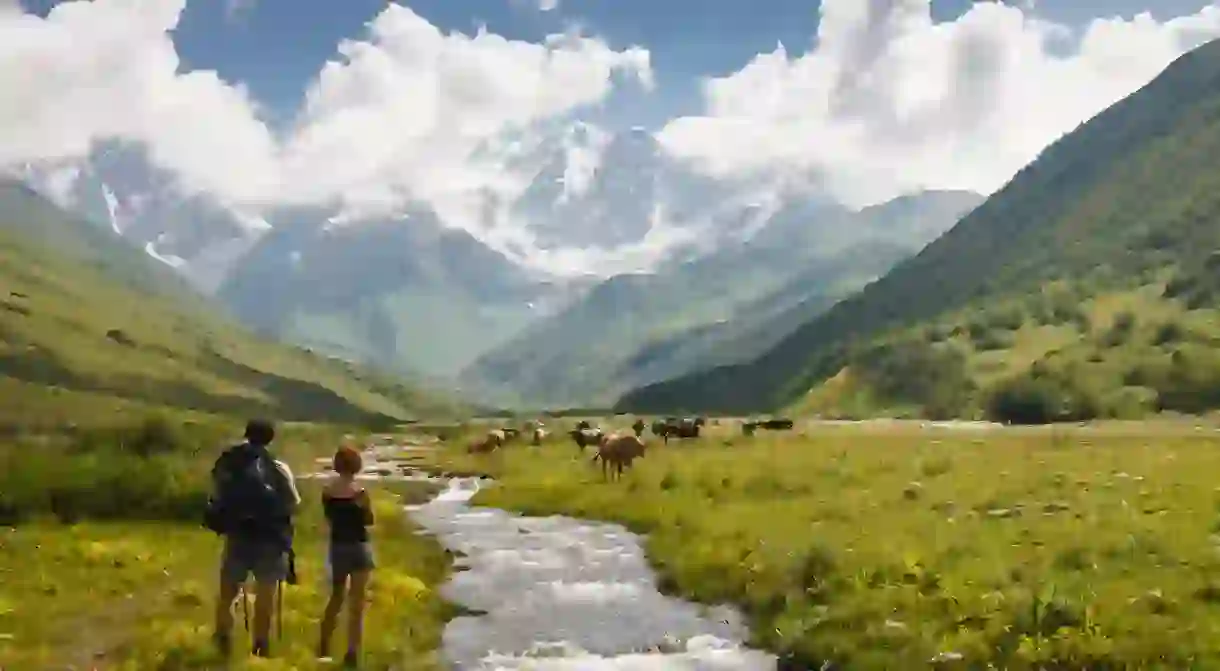 The Shkhara Glacier, Svaneti, is located to the northeast of Ushguli – and is best visited in the summer months