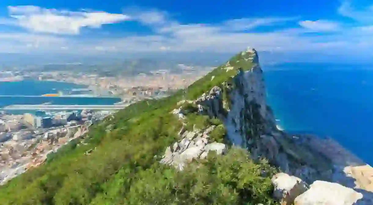 The Rock in Gibraltar is its most famous landmark