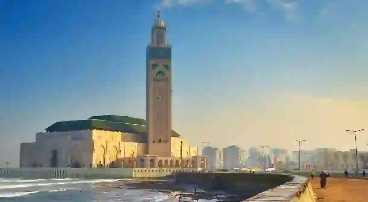 Casablancas Hassan II Mosque dominates the seafront skyline