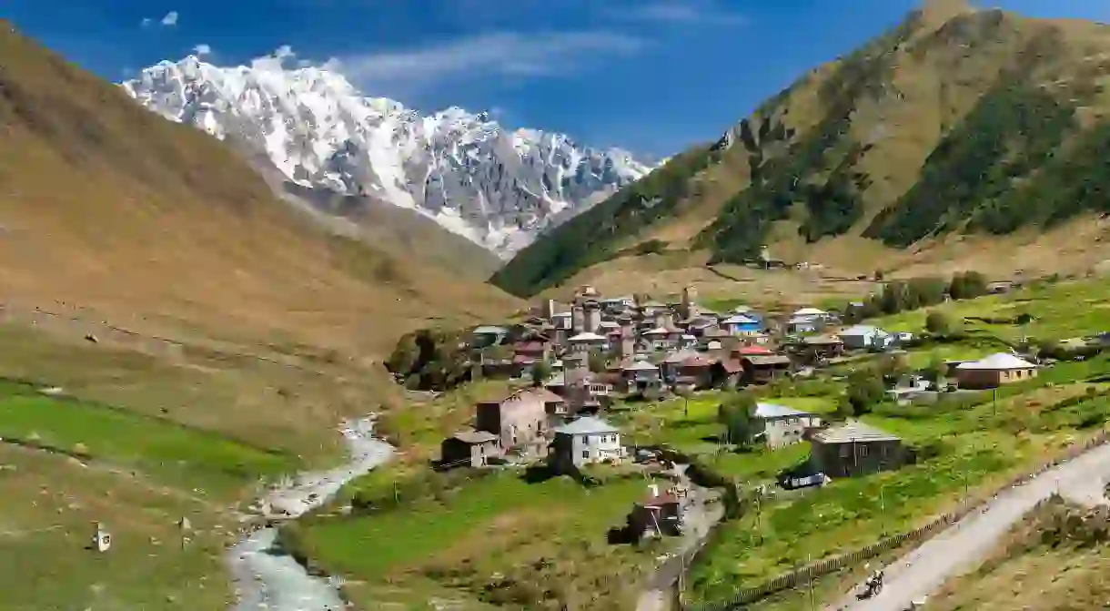 Enjoy hiking through two of the four hamlets within the Ushguli community upon your travels through northern Georgia