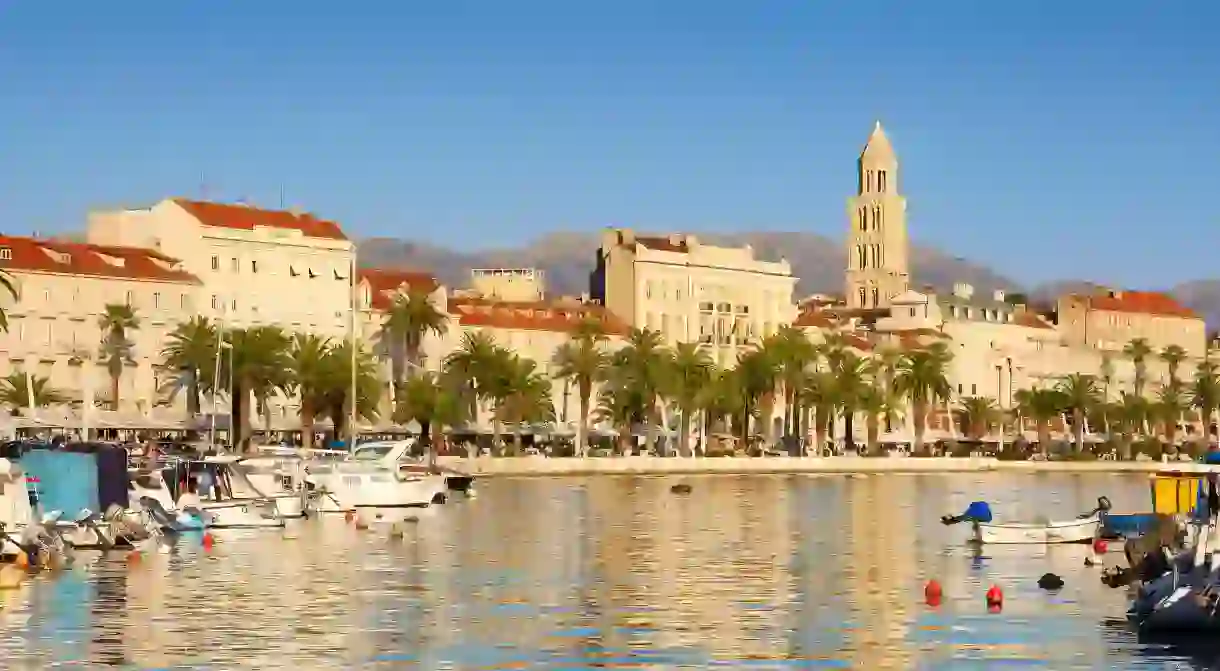 Split, seafront view to harbor in Split, Croatia