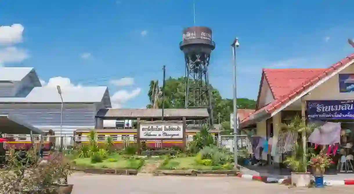 Take a train from Bangkok and you will disembark at Chiang Mai Railway Station