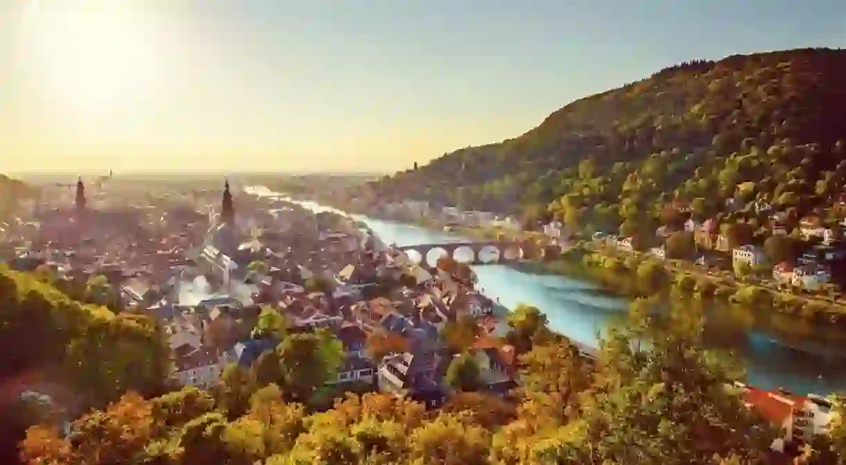 View over Heidelberg and the river Neckar