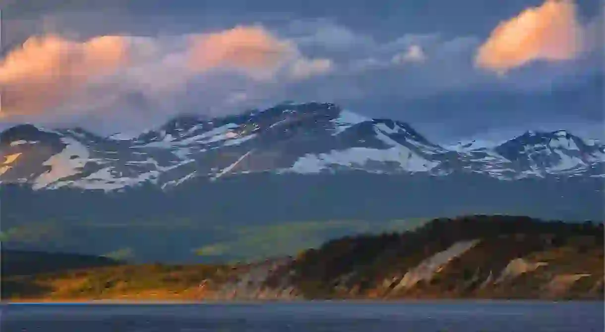 Contrasting colours and textures characterise the landscape of Tierra del Fuego, Argentina