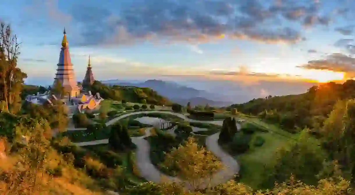 Visit Doi Inthanon National Park at sunset for memorable vistas