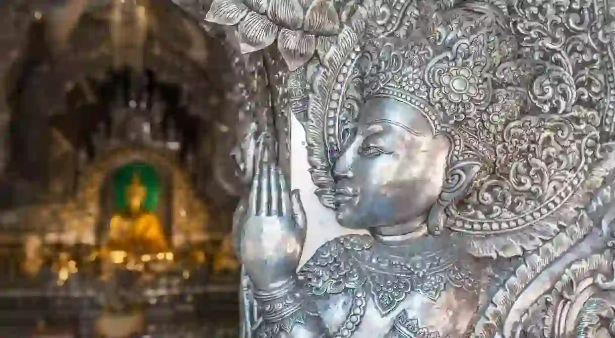 The ornate Wat Sri Suphan in Chiang Mai is known for its silver, hand-crafted decoration