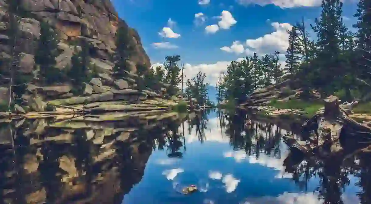 The dreamy Gem Lake hides in Lumpy Ridge, a string of rocky outcroppings near Estes Park