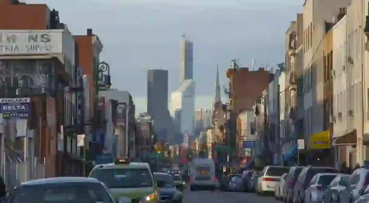 Manhattan Avenue is a bustling street in Greenpoint, Brooklyn, New York City