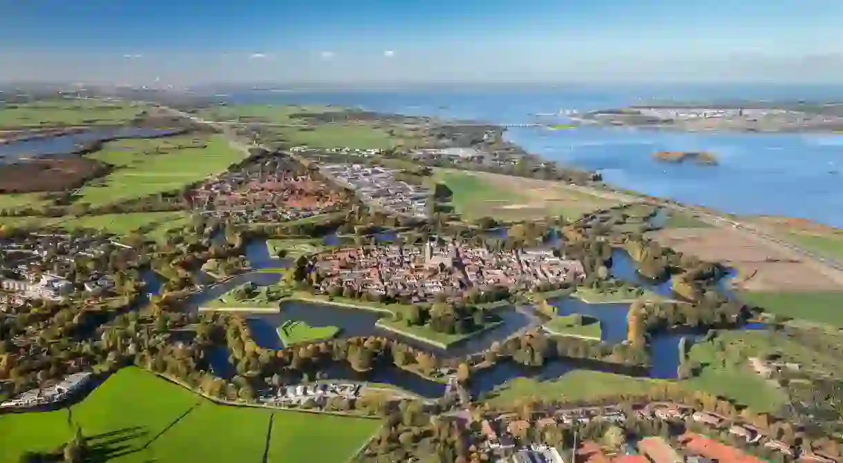 Naarden is a unique, star-shaped fortified village with canals, ramparts, bastions and ravelins