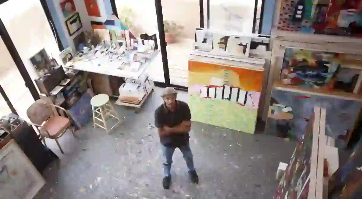 You can visit artists like Francis Scorzelli in their studios at the Santa Barbara Open Studios